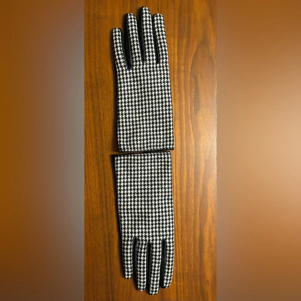 🌼2/$20🌼Worthington Black & White Houndstooth Gloves EUC
